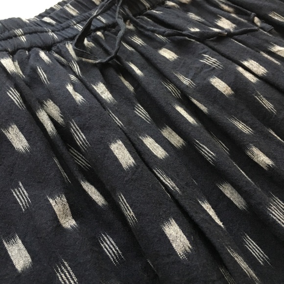 Madewell Turntable Skirt Drawstring Navy Ikat - Picture 2 of 6
